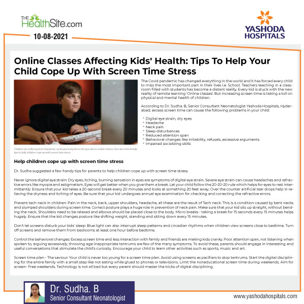 Online classes are affecting kids' health