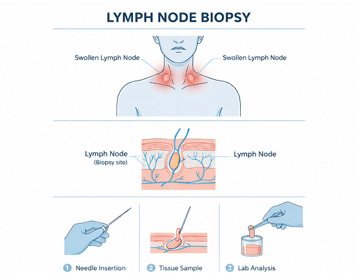 Lymph Node Biopsy before and after illustration