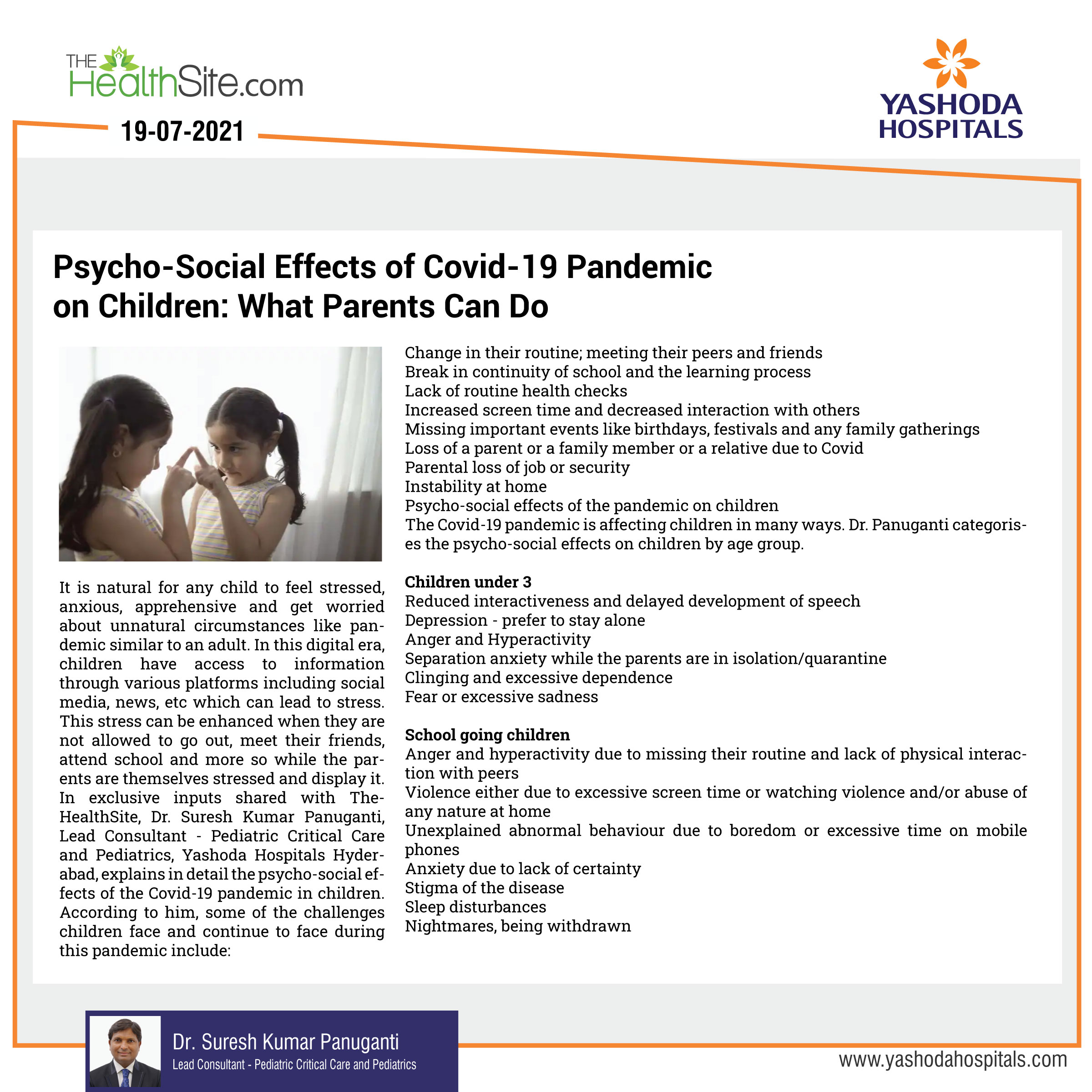 What parents can do regarding psycho social effect in children during pandemic