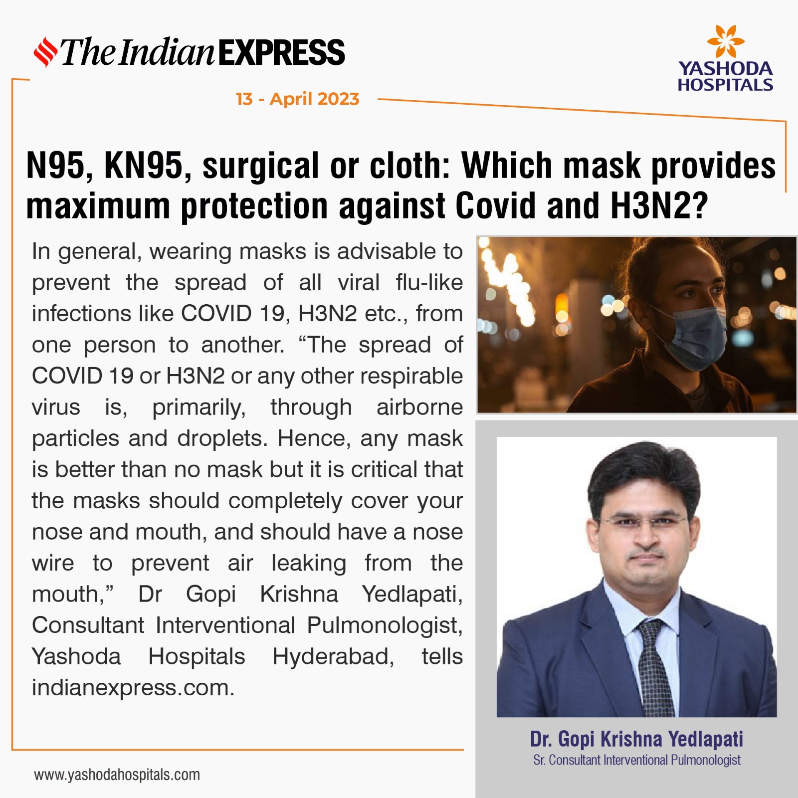 Which mask provides maximum protection against Covid and H3N2?