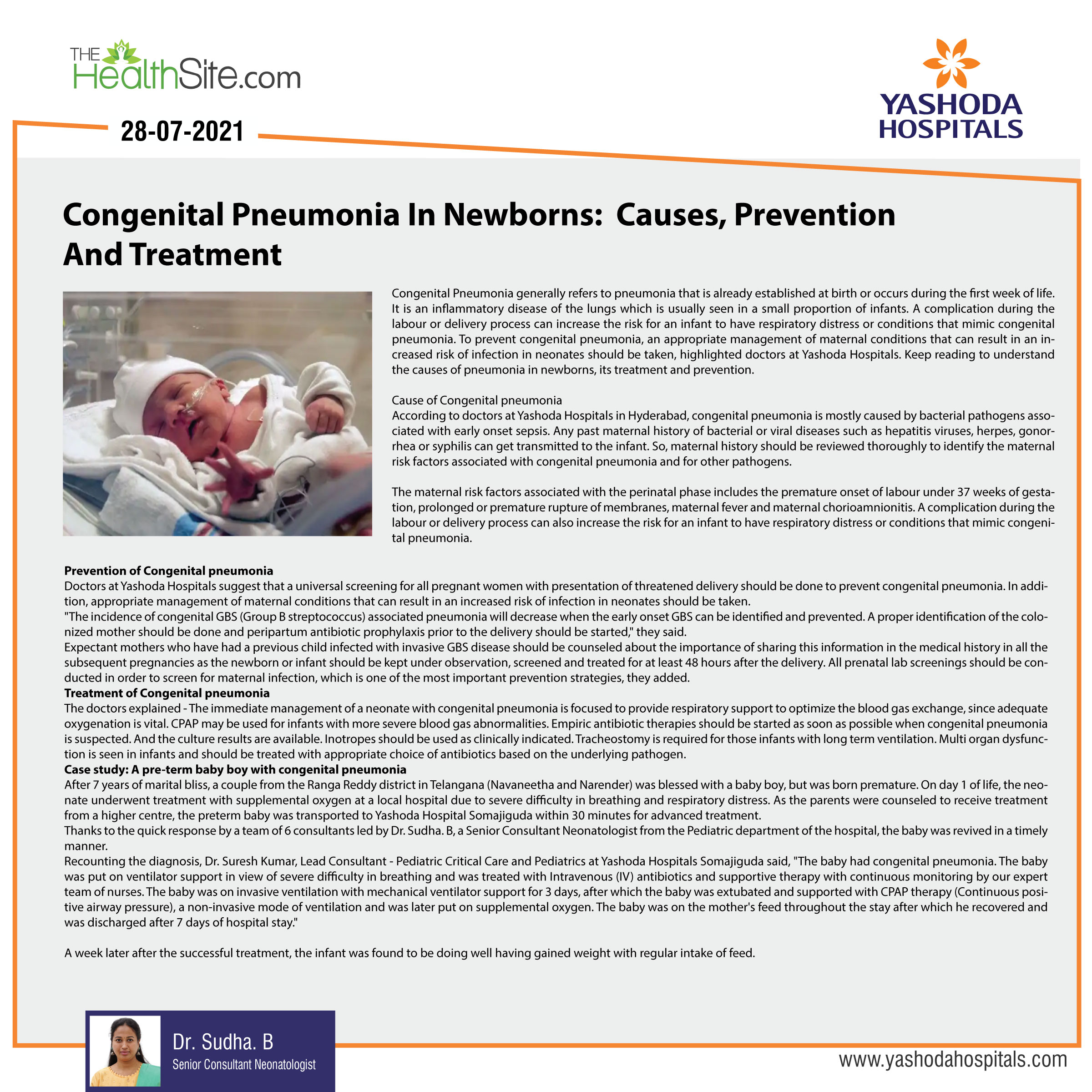 Congenital Pneumonia in newborn