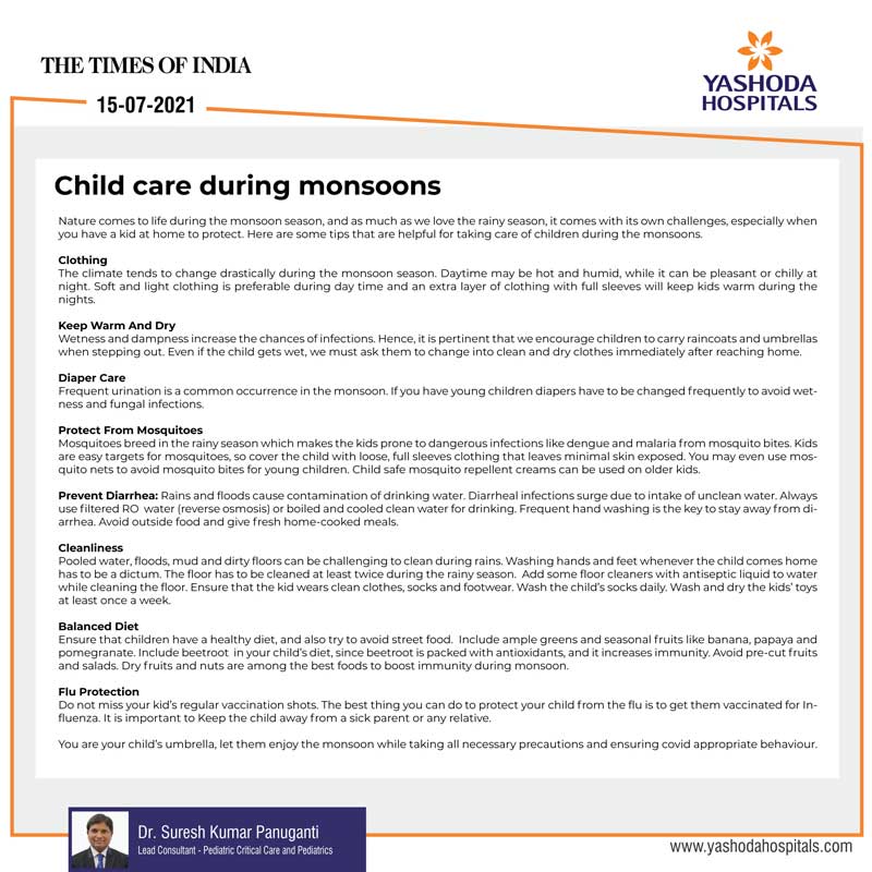 Child care during monsoon